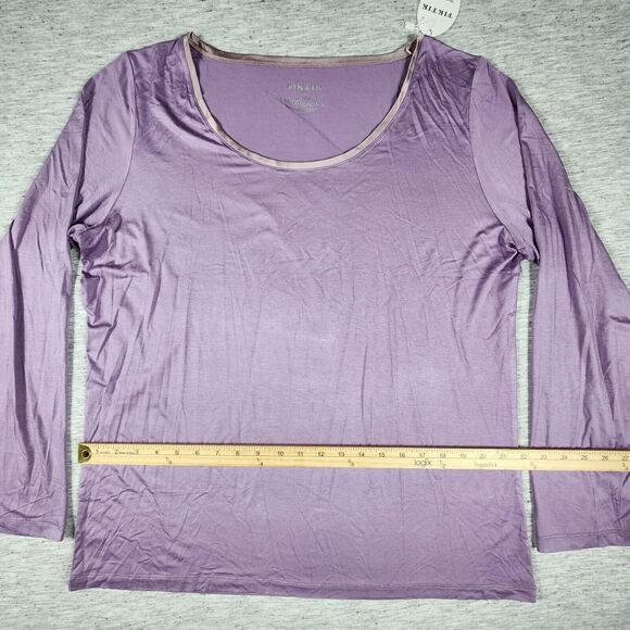 Long Sleeve Sleep Shirt Scoop Neck Soft Feel Womens Plus Size 2XL Purple - Picture 4 of 6